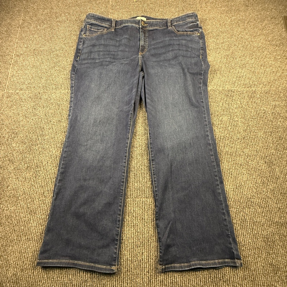Lane Bryant Size 24 Mid Rise Bootcut Jeans Flex Magic Waistband Blue A1440